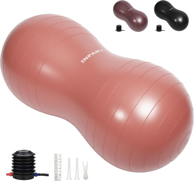 INPANY Peanut Ball - Exercise Ball for Labor Birthing, Anti-Burst Physical Therapy for Kids, Core Strength, Flexible Seating, Home & Gym Fintness, Sensory Chair Wiggle Seat for Girls and Boys - Image 1